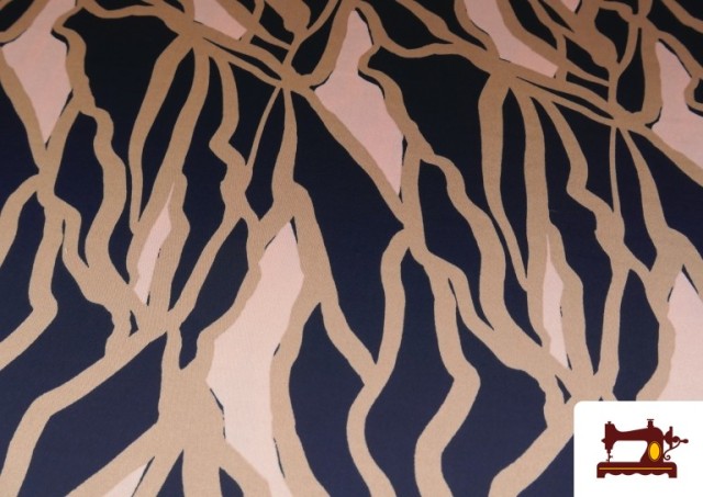 Comprar online Tela Crep Satén Estampado Marmoleado Rosa Palo