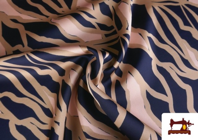 Venta online de Tela Crep Satén Estampado Marmoleado Rosa Palo