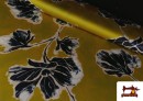 Comprar Tela Crep Satén Estampado Floral color Verde