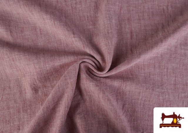 Tela Coordinada Símil Lino de Poliester color Rojo