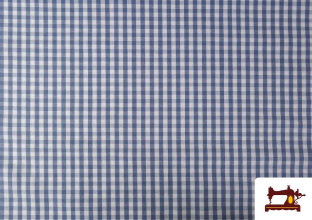 Comprar Tela de Cuadros Vichy de 100% Algodón color Azul azafata
