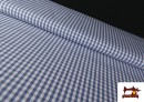 Venta de Tela de Cuadros Vichy de 100% Algodón color Azul azafata