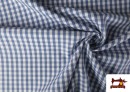 Venta online de Tela de Cuadros Vichy de 100% Algodón color Azul azafata