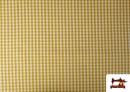 Tela de Cuadros Vichy de 100% Algodón color Mostaza