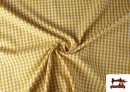 Tela de Cuadros Vichy de 100% Algodón color Mostaza