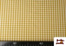 Comprar Tela de Cuadros Vichy de 100% Algodón color Mostaza