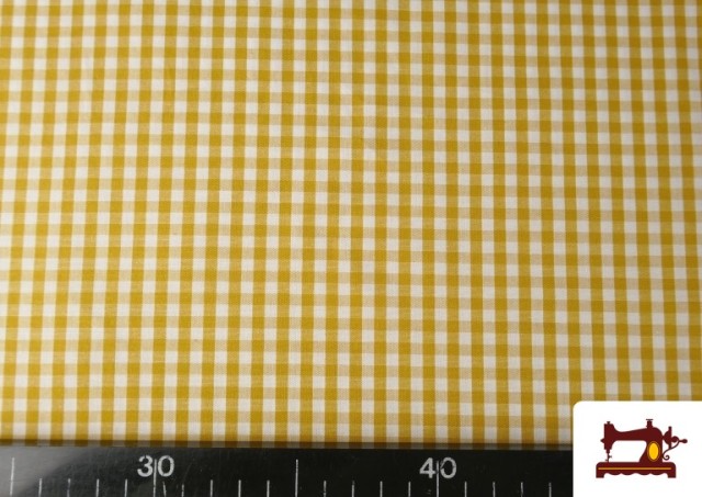 Comprar Tela de Cuadros Vichy de 100% Algodón color Mostaza