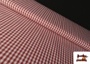 Venta de Tela de Cuadros Vichy de 100% Algodón color Teja