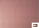 Comprar online Tela de Cuadros Vichy de 100% Algodón color Teja