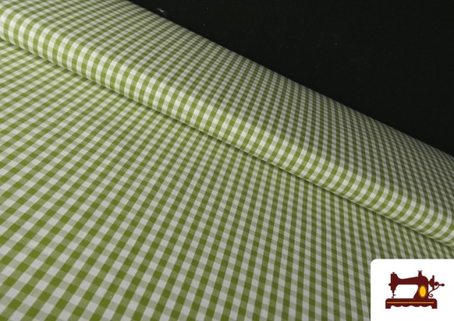 Tela de Cuadros Vichy de 100% Algodón color Caqui