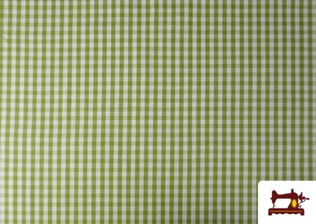 Tela de Cuadros Vichy de 100% Algodón color Caqui