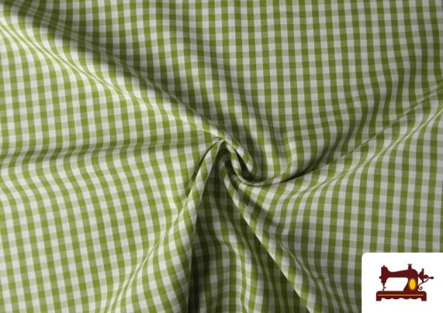 Tela de Cuadros Vichy de 100% Algodón color Caqui