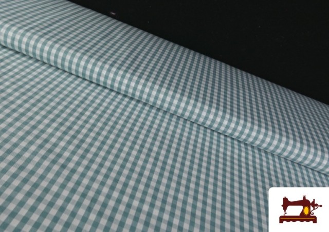 Comprar Tela de Cuadros Vichy de 100% Algodón color Verde mar