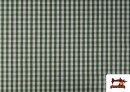 Tela de Cuadros Vichy de 100% Algodón color Verde botella