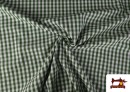 Tela de Cuadros Vichy de 100% Algodón color Verde botella