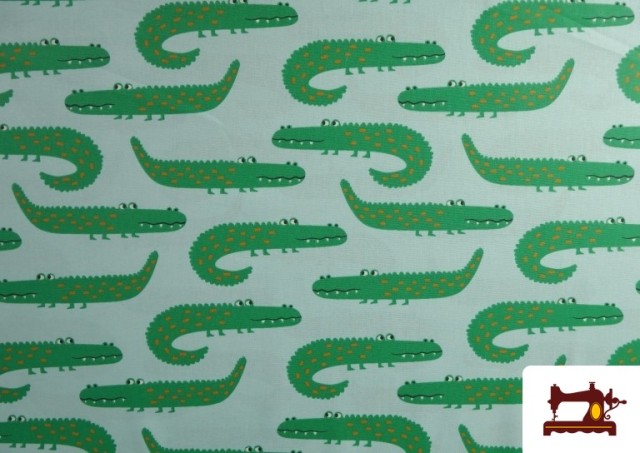 Comprar Tela de Algodón Estampado Cocodrilos