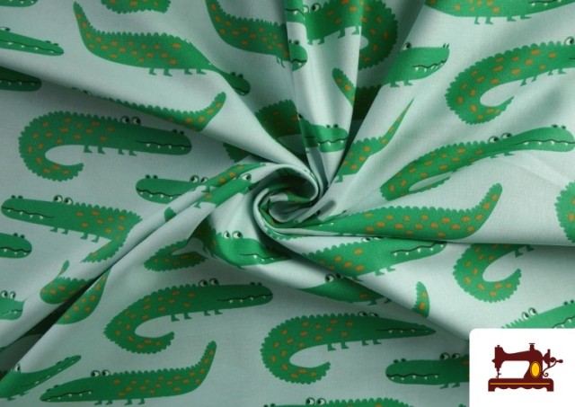 Venta online de Tela de Algodón Estampado Cocodrilos