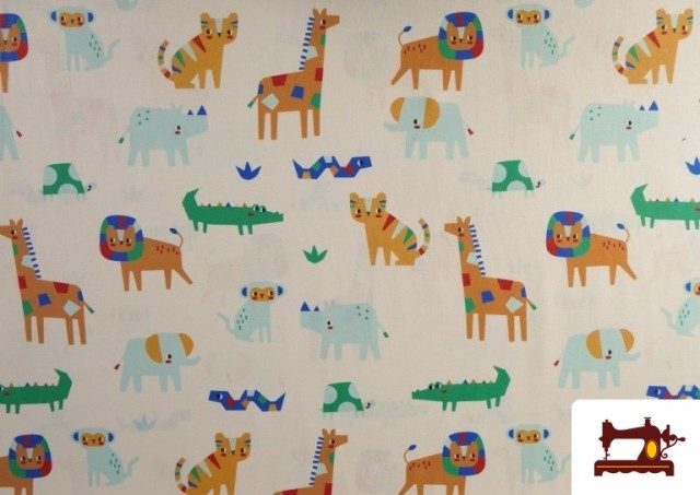 Comprar Tela de Algodón Estampado Animales divertidos Multicolor