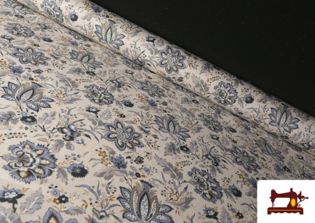Tela de Algodón Estampado Clásico Floral Cachemir