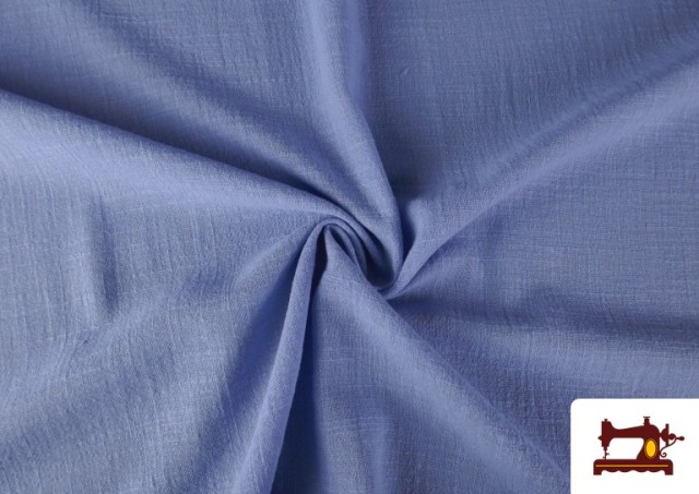 Tela de Algodón 100% Lavado 130cm de Ancho color Azul