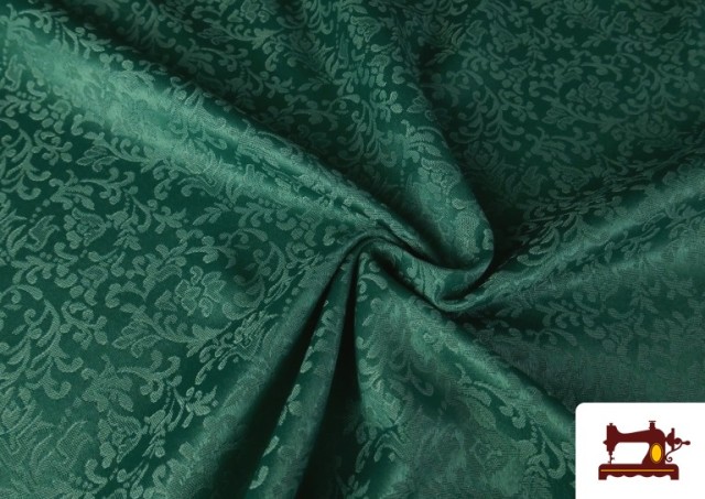 Venta online de Tela de Jacquard Brocado Floral Ancho 280cm color Verde