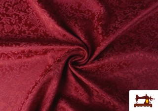 Comprar online Tela de Jacquard Brocado Floral Ancho 280cm color Rubí