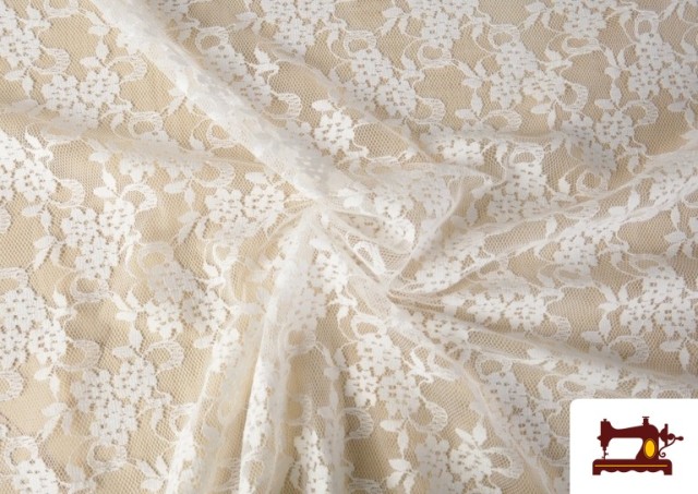 Venta online de Tela de Blonda Flores Blancas