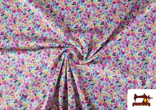 Comprar Tela de Punto de Camiseta Flores de Colores