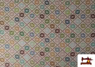 Comprar Tela de Gobelino Estampado Floral Geométrico