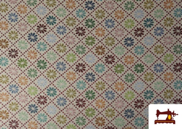 Comprar Tela de Gobelino Estampado Floral Geométrico