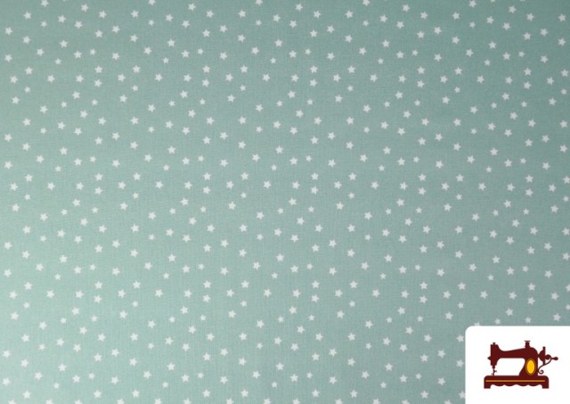 Comprar Tela de Algodón Estrellas Pequeñas de Colores color Verde mint