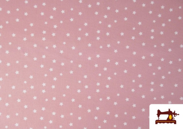Tela de Algodón Estrellas Pequeñas de Colores color Rosa pálido