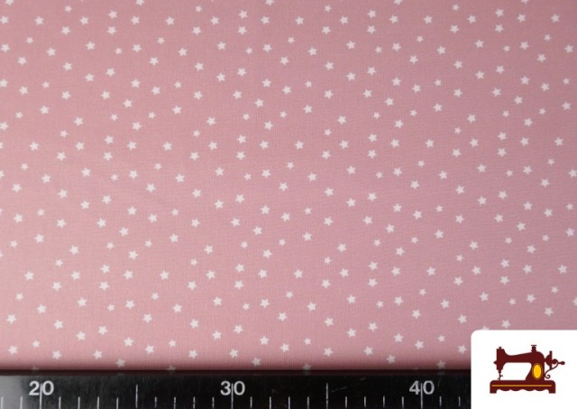 Comprar Tela de Algodón Estrellas Pequeñas de Colores color Rosa pálido