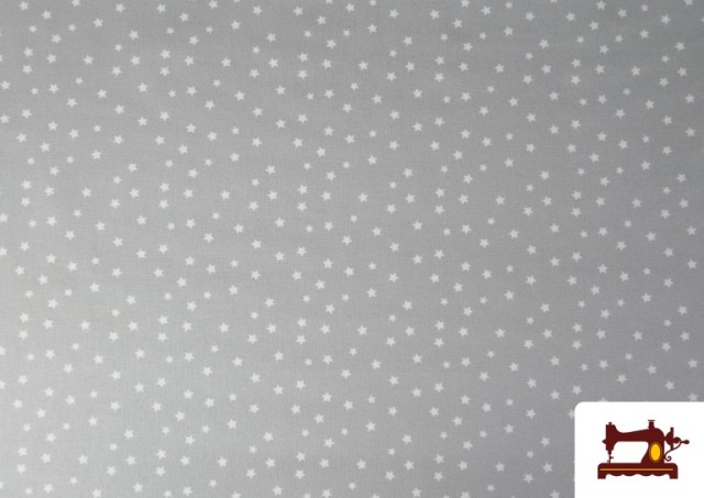 Venta online de Tela de Algodón Estrellas Pequeñas de Colores color Gris