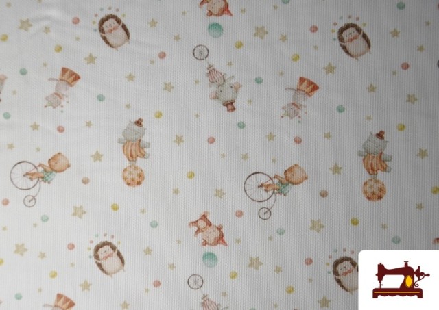 Venta de Tela de Pique de Algodón Estampado Animales de Circo