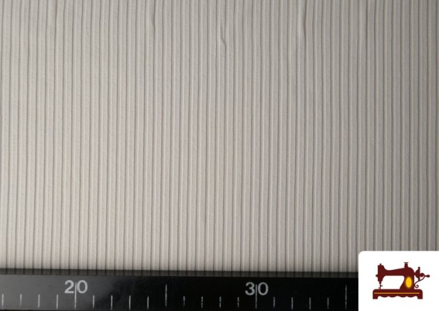 Tela de Punto Canalé Para Vestuario color Blanco