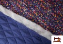 Venta online de Tela Acolchada de Algodón con Doble Cara Estampado Floral color Azul