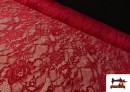 Comprar Tela de Encaje Chantilly Floral de Colores color Rojo