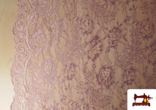 Comprar Tela de Encaje Chantilly Floral de Colores color Malva