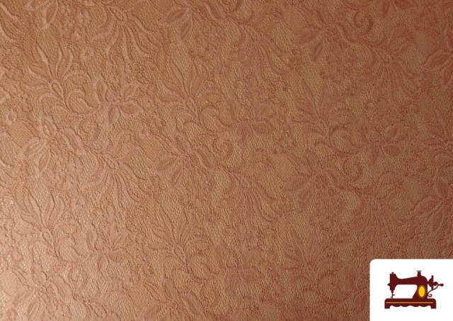 Tela de Encaje Chantilly Floral de Colores color Naranja