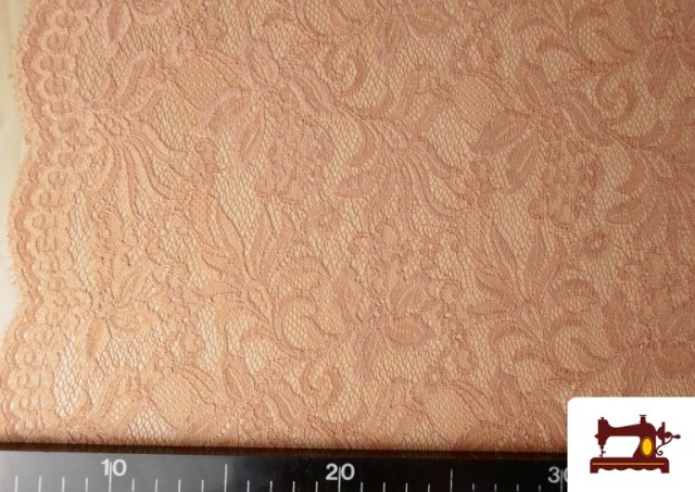 Comprar Tela de Encaje Chantilly Floral de Colores color Naranja