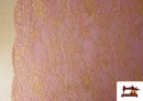 Venta online de Tela de Encaje Chantilly Floral de Colores color Rosa pálido
