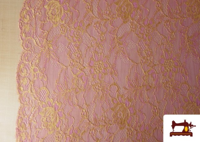 Venta online de Tela de Encaje Chantilly Floral de Colores color Rosa pálido