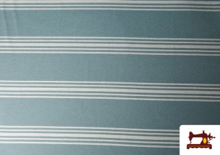 Tela de Loneta Panamá Rayas color Azul