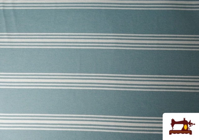 Tela de Loneta Panamá Rayas color Azul