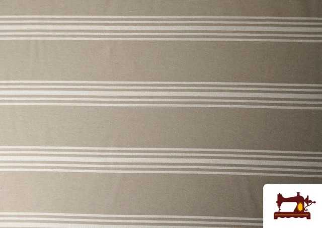 Tela de Loneta Panamá Rayas color Beige