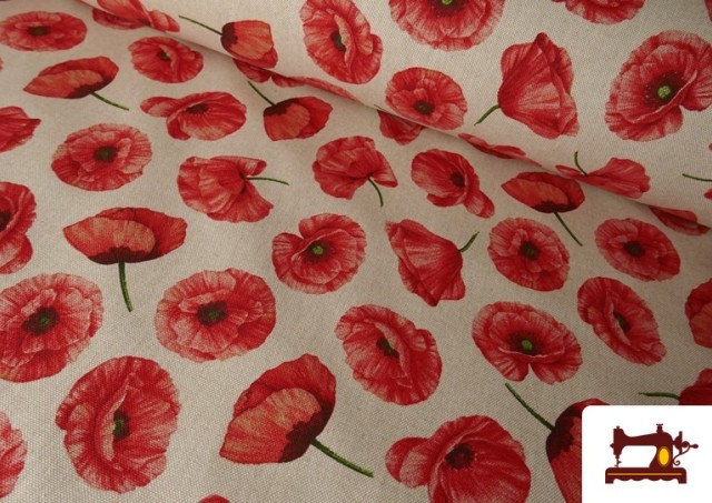 Tela de Half Panama Estampado Amapolas