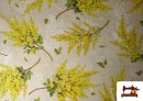 Venta de Tela de Loneta Estampado Amarillo Flor Mimosa