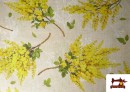 Comprar online Tela de Loneta Estampado Amarillo Flor Mimosa