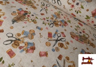 Tela de Loneta Estampado de Costura Floral Romántico